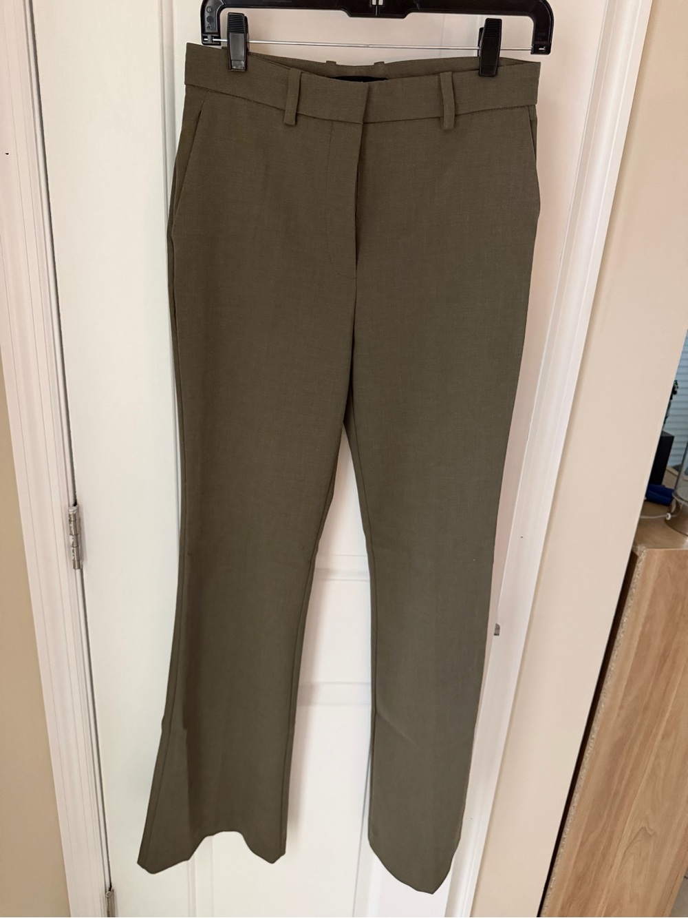 Mango Olive Green Women's Dress Pants